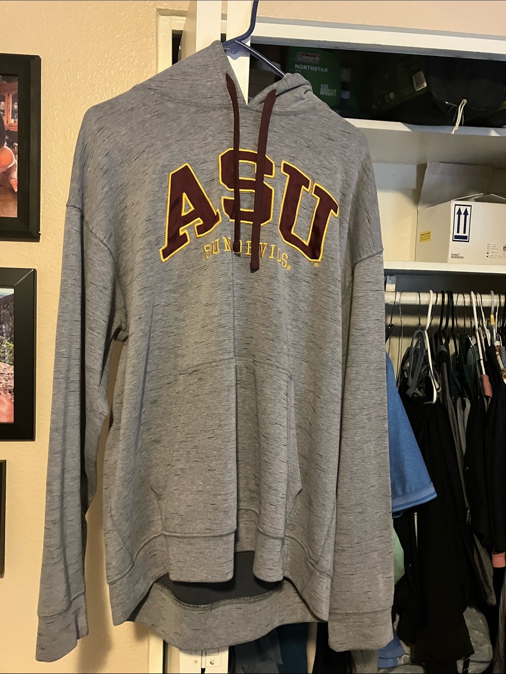 Champion Gray ASU Sun Devils Hoodie with Maroon Drawcord